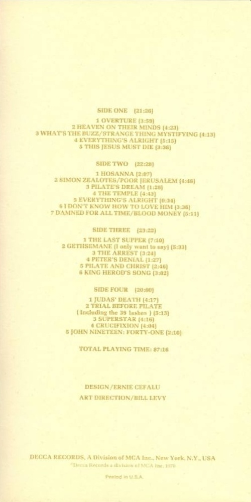 Jesus Christ Superstar (Decca USA) / 1970